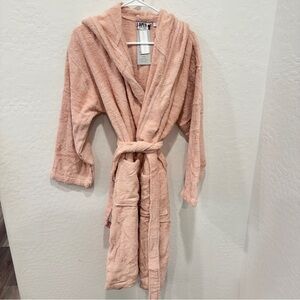 NWT Arus Turkish Cotton Robe Womens XS Pink Hooded